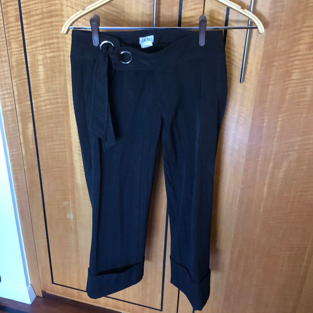Cache pants. Black with pin stripes